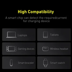 Baseus-Base portable portable charging, external battery charger for MacBook Laptop, PD, 100W, 20000mah 8 Main Sales Battery Battletile 20000MAH - №3