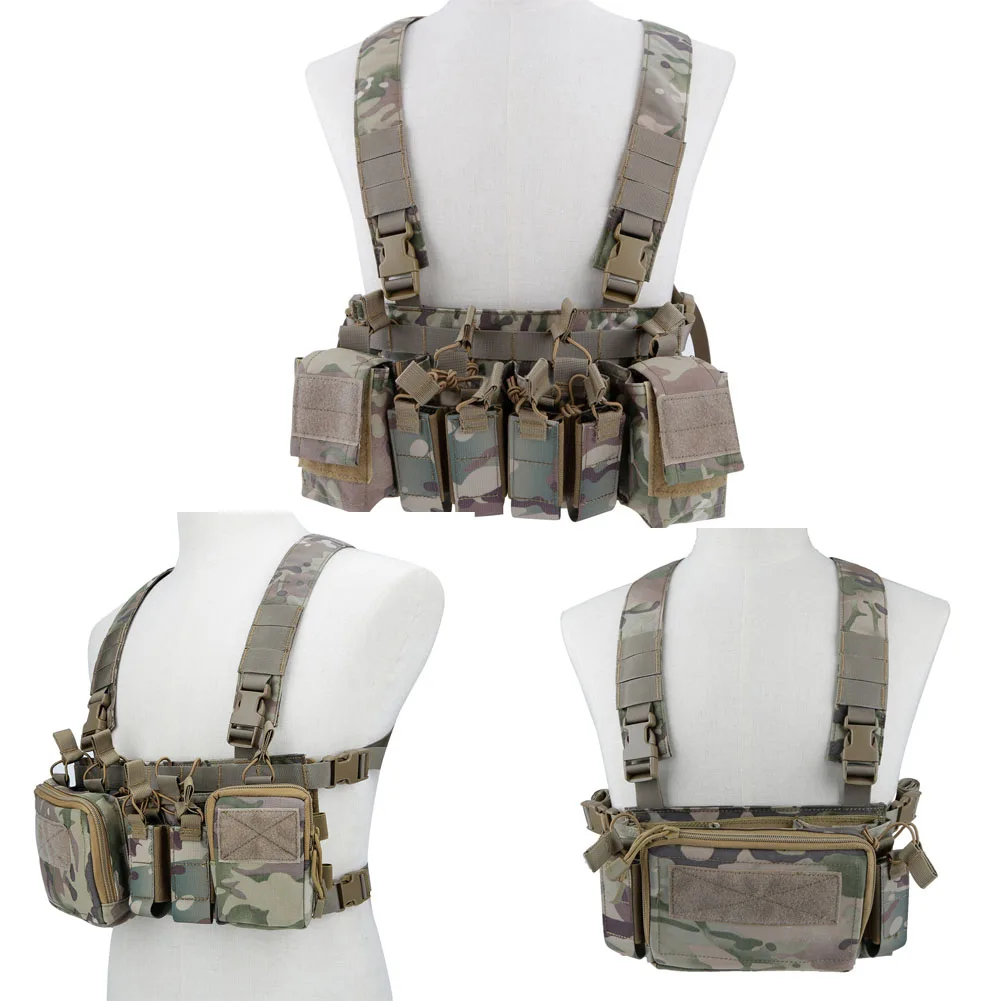 

CS Match Wargame TCM Chest Rig Airsoft Tactical Vest Military Gear Pack Magazine Pouch Holster Molle System Waist Men Nylon Swat