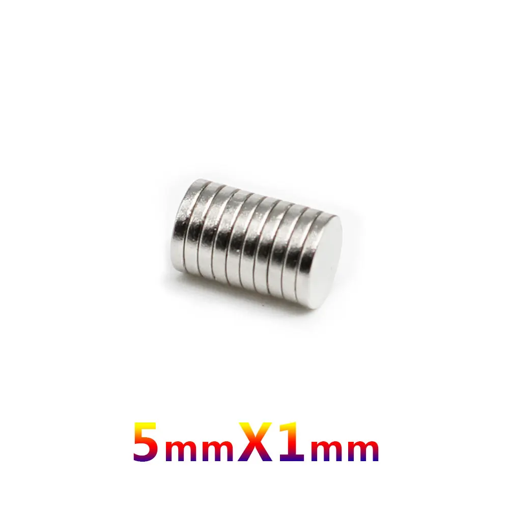 100/200/500/1000/2000PCS 5x1 Mini Small Round Magnets N35 Circular Search Magnet Strong 5x1mm Permanent NdFeB Magnets Disc 5*1