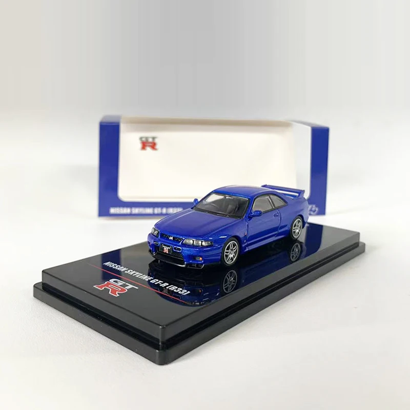 INNO 1:64 Model Car Skyline GTR (R33) Alloy Die-cast Vehicle Collection - Blue