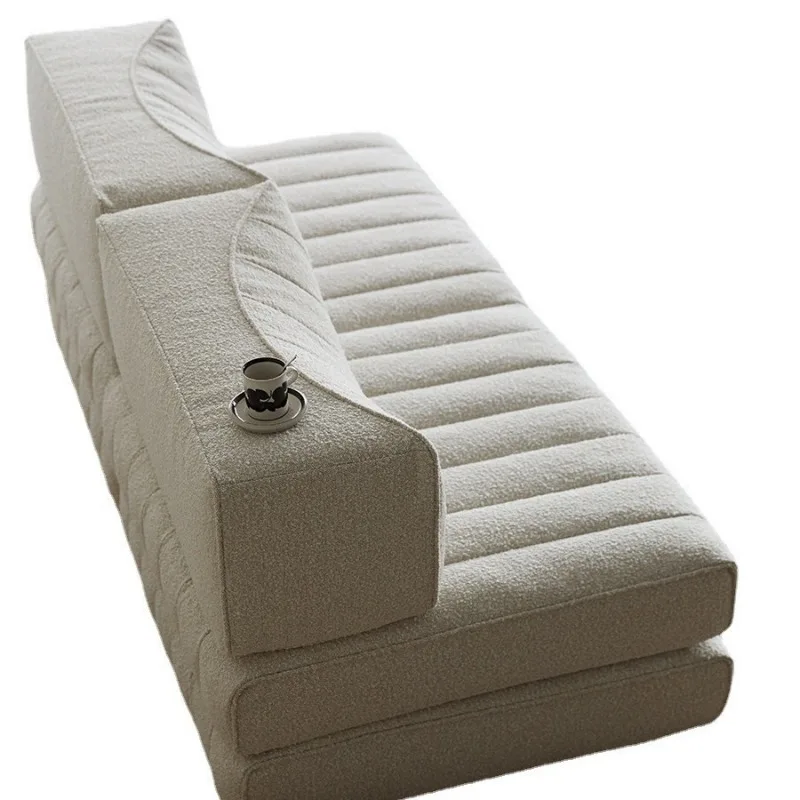 

Nordic fabric sofa module tofu combination small apartment movable full dismantling and washing single person can lie down