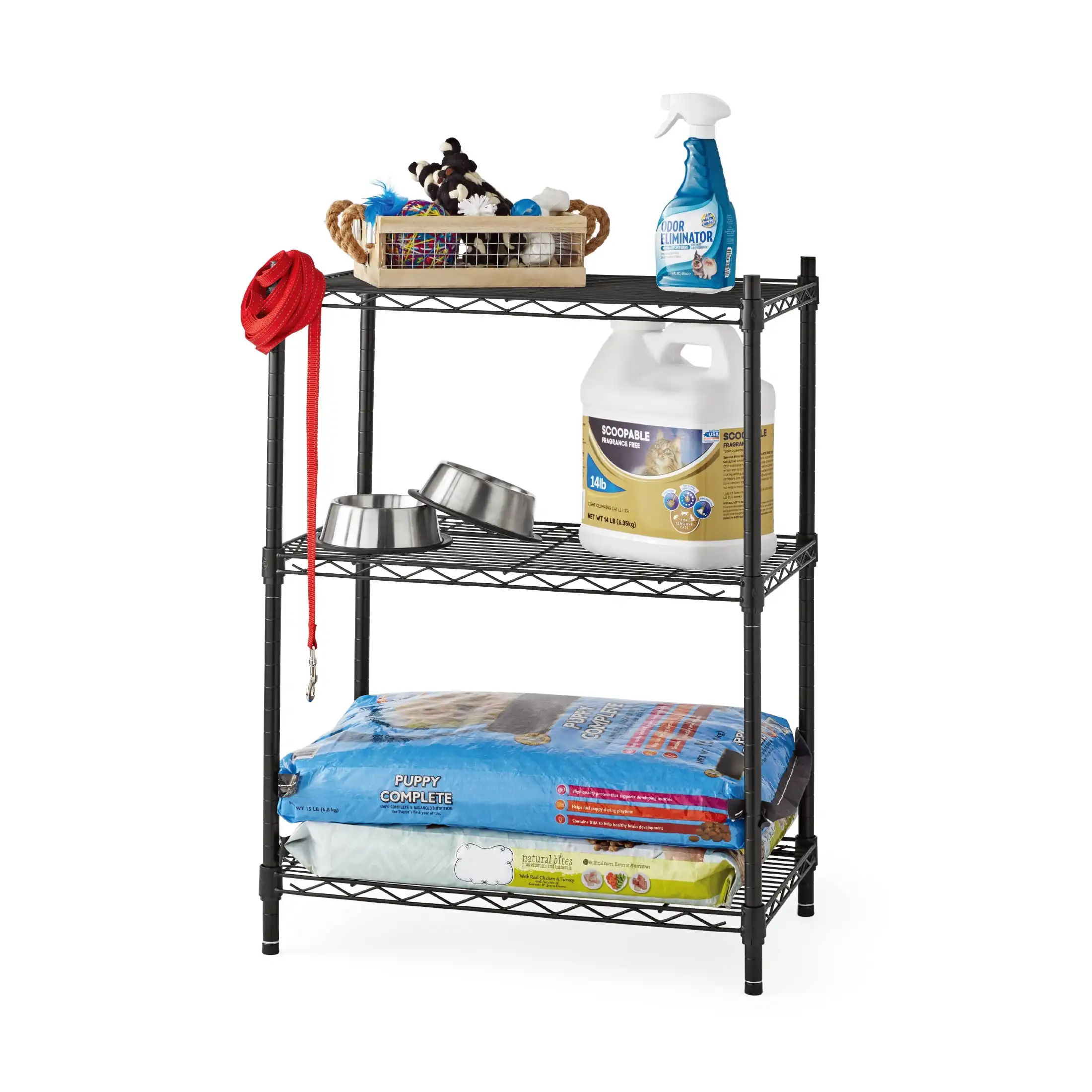 

Steel 3-Tier Storage Shelf Unit 30.60H X 13.40W X 23.20D, 750lb Total Capacity, Black