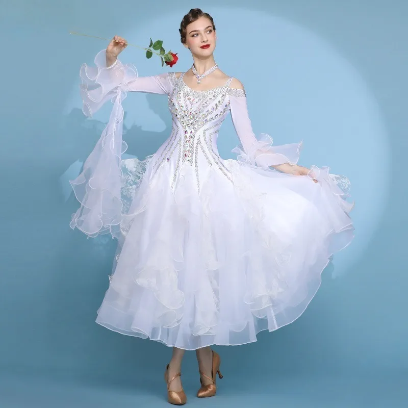 Customized National Standard Dance Dresses for Women Social Waltz Modern Dance Dress S7072 Performance Clothes