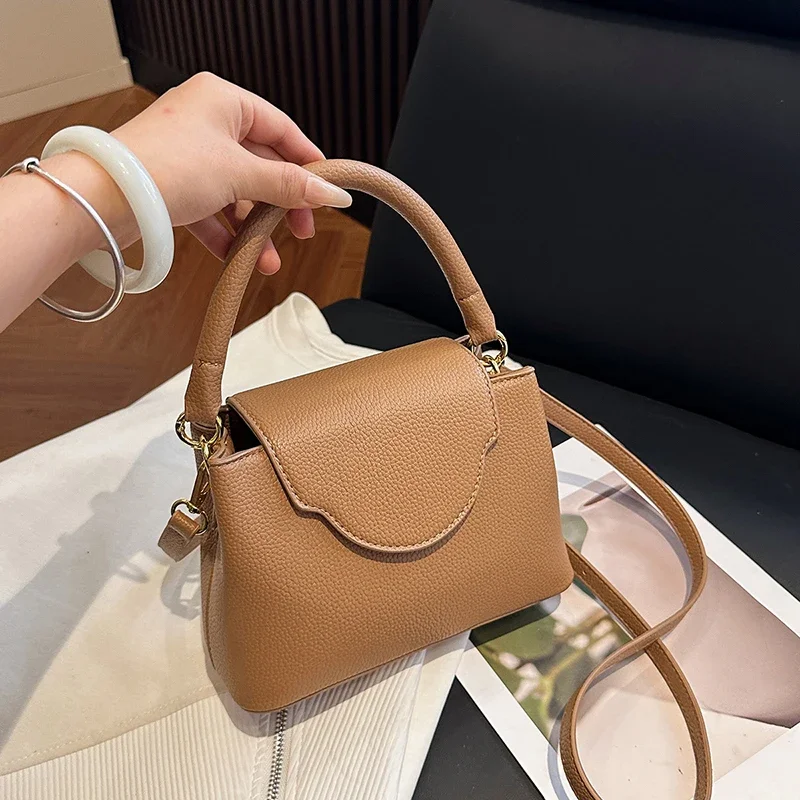 Elegant Shoulder Bag For Ladies, Designer Leather Handbag Classic Messenger Style Luxury Brand Women Accessory