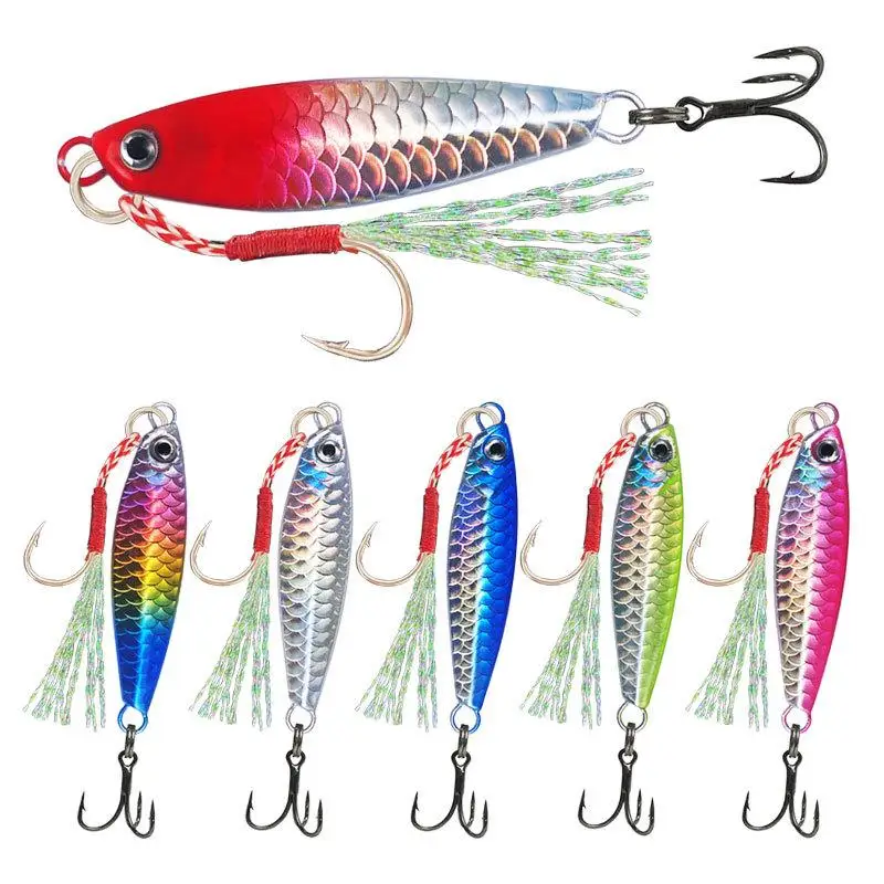 Jig-Angelköder, Barsch-Angelköder, Gewichte, Fisch, Metallvorrichtungen, Salzwasserköder, Eis, Isca, künstlicher Jigging-Köder – 6 Stück/Set