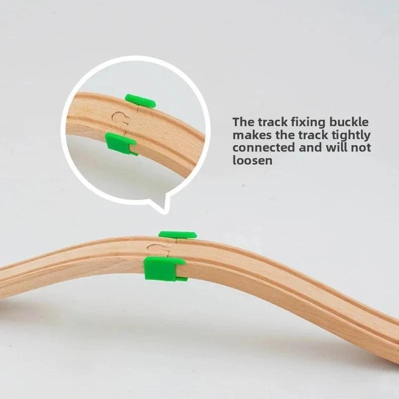 Alle Arten von Anschlüssen, Adaptern, Zugschienen-Zubehör aus Holz, universelle Kunststoff-Clips, passend für Holzschienenspielzeug der Marke – Detail 7