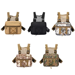 Men Molle Chest Bag Anti-Theft Oxford Molle Shoulder Vest Bags Adjustable Multifunctional Portable Lightweight for Hiking Travel