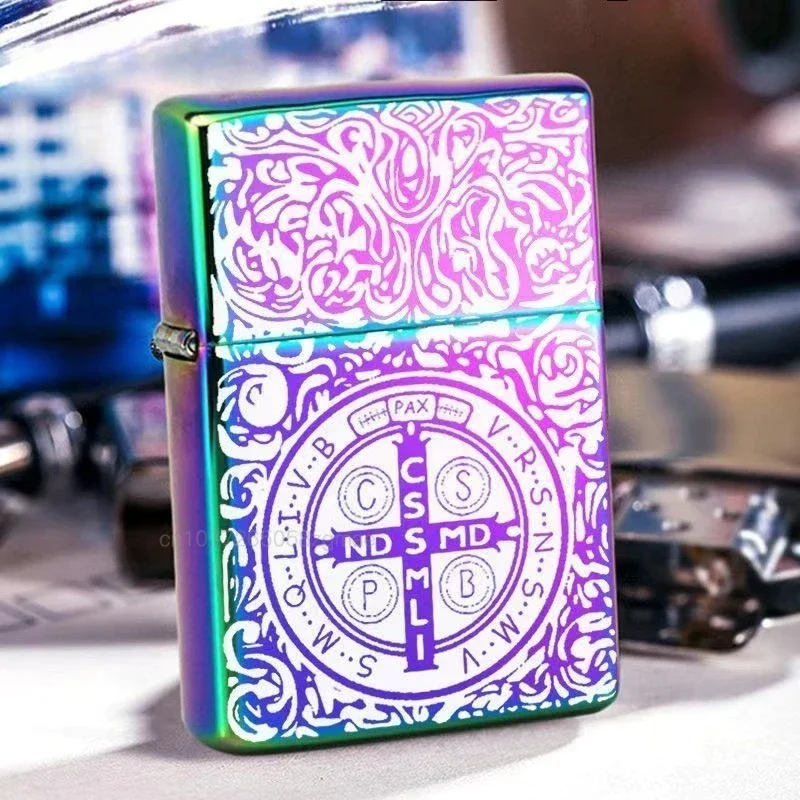 2025 Classic Fuel Lighter Metal Grinding Wheel  Kerosene Lighter Men's Smoking Tool Accessories Can Be Customized with Patterns - Image 2