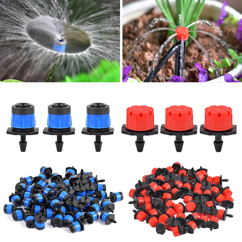 100-1000Pcs Adjustable Irrigation Drippers Sprinklers 1/4'' Emitter Dripper Micro Drip Irrigation Sprinklers for Watering System