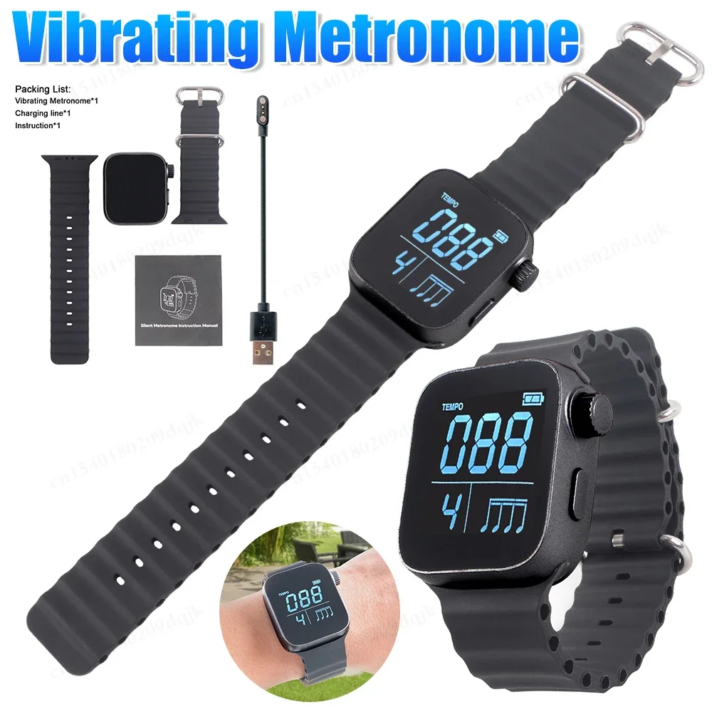 Wearable Vibrating Metronome for Sport Running Beat Counting Watch Strap for All Guitar Piano Drums Professional Musical Instrum