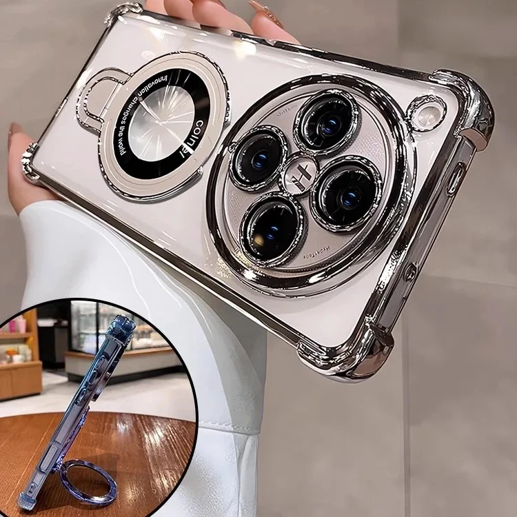 لـ OPPO Find X8 Pro حافظة مغناطيسية فاخرة مطلية وسادة هوائية ناعمة من السيليكون الشفاف لحماية الكاميرا غطاء مقاوم للصدمات #2