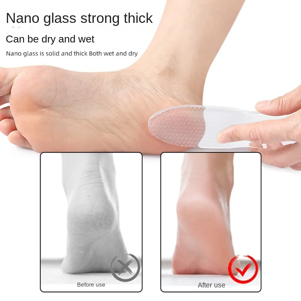 Depurador de pies Nano vidrio, herramientas para el cuidado de los pies, herramienta de pedicura de vidrio transparente, escofinas de pedicura, eliminador de callos y piel muerta