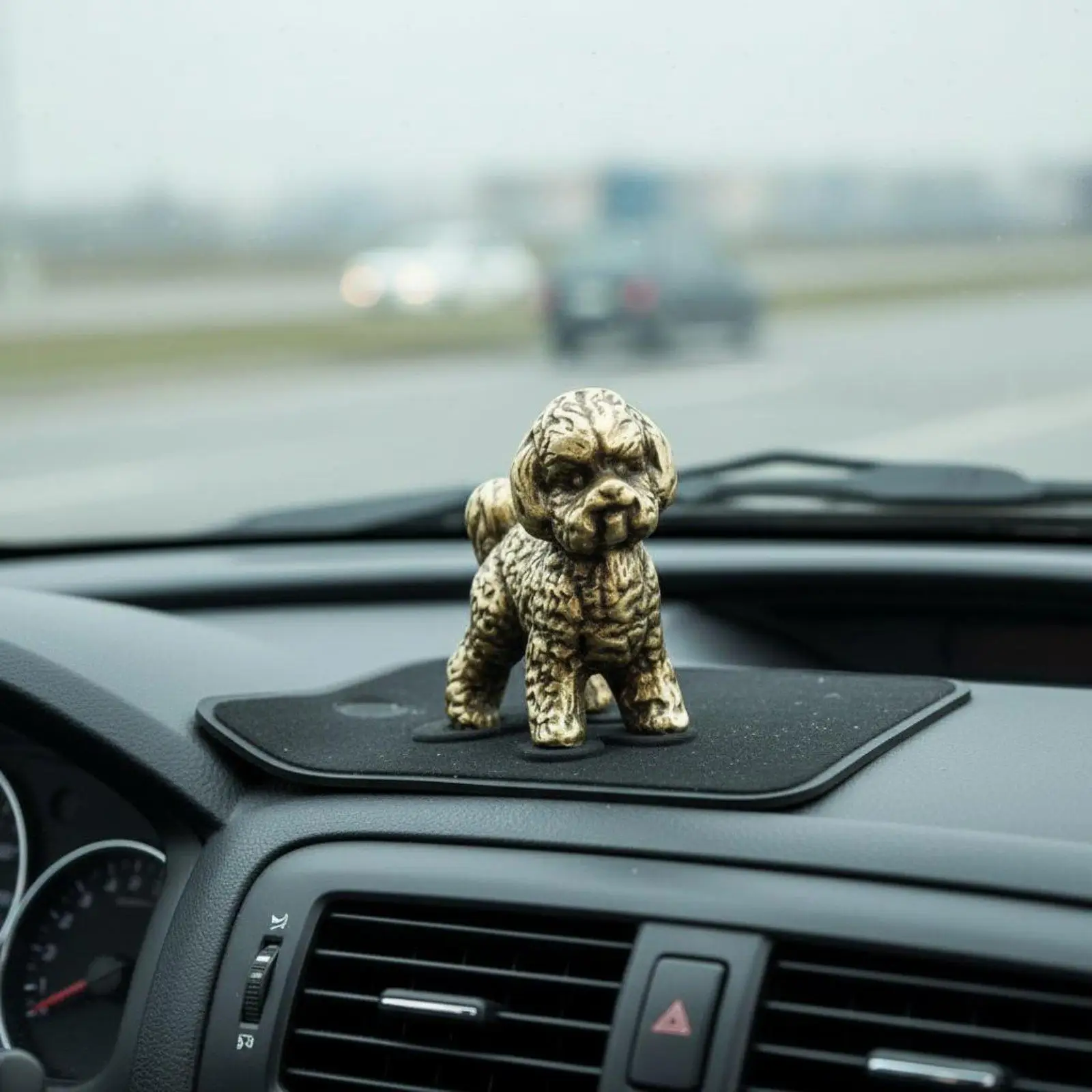Miniature Stuffed Dog Ornament Collectible Solid Brass Dog Figurine Cute Brass Poodle Statue for Collectors, Desk, Car - view 4