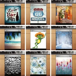Modern Funny Frog PVC Dishwasher Freeze Sticker Art Beach Route Cover Wallpaper Kitchen Wall Stickers Flower Dishwasher Stickers