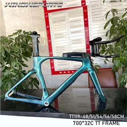 Winowsports Carbon TT Disc Brake Triathlon Bike Frame Carbon TT Bike Frame BSA68 Max tire 32C Carbon Bicycle Frame Real photo