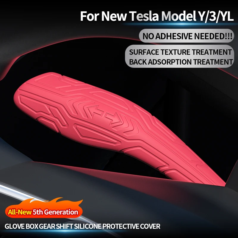 

For Tesla Model Y/3 Car Silicone Gear Shift Knob Wiper Arm Protective Change Lever Cover Decorative Sticker Interior Accessories