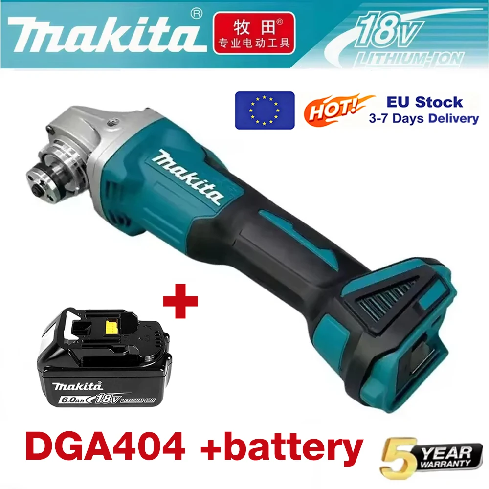 Makita DGA404 Akku-Winkelschleifer 125 mm, 18 V Lithium-Akku, bürstenloser Polierer, 4-Gang-Industrie-Schneidwerkzeug
