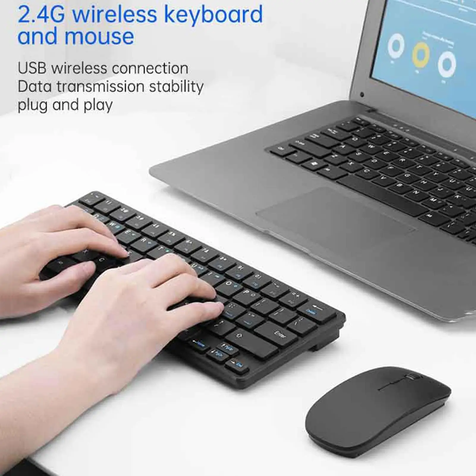 

2.4GHz Wireless Keyboard Mouses Set Gaming Keyboard Mouses Kit Tablet Keyboard For Laptop PC Office Accessories Plug And Play