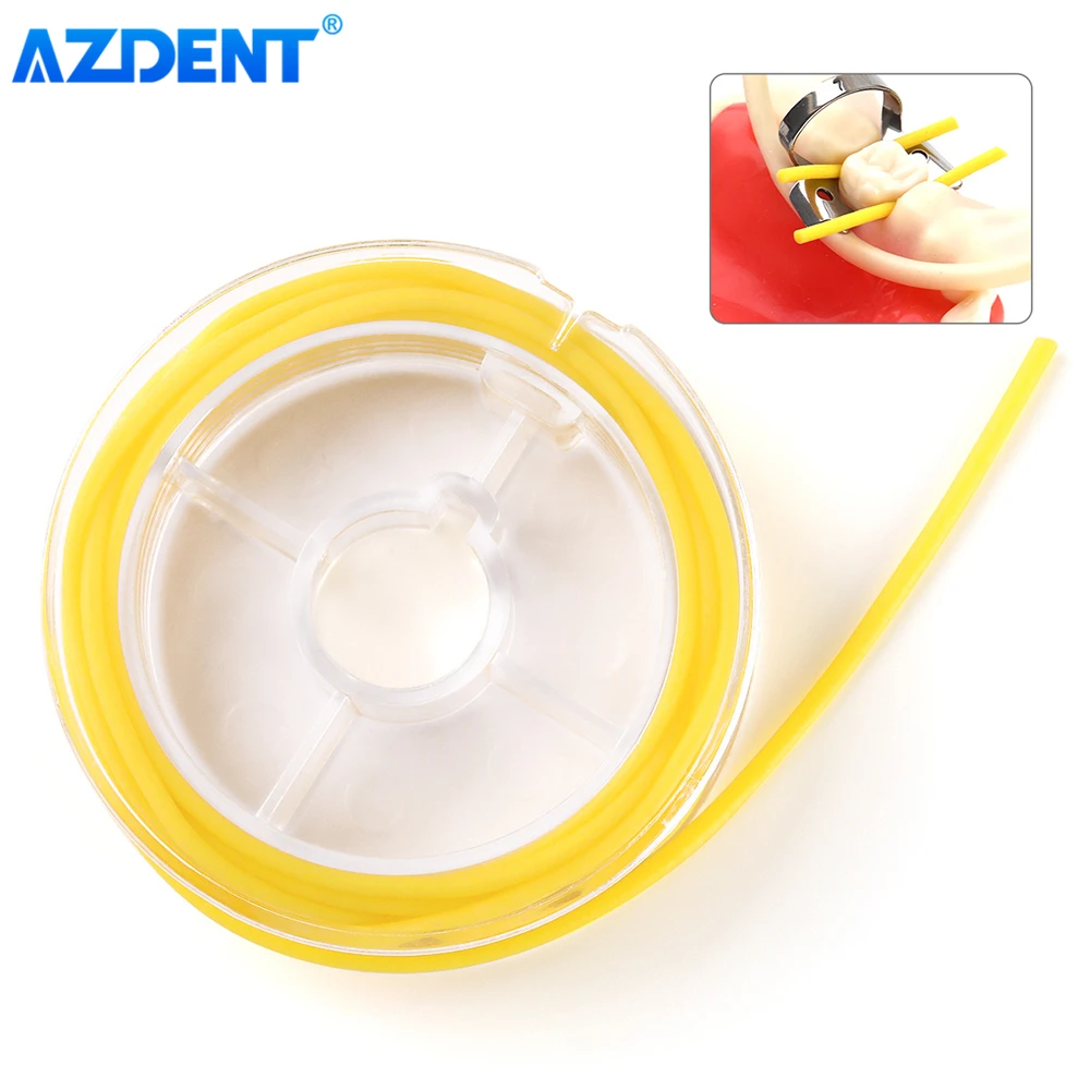 AZDENT Dental Rubber Dam Stabilizing Cord Length 2.1m Dia 1.8mm Medium Wedges Clamps Sheets Elastic