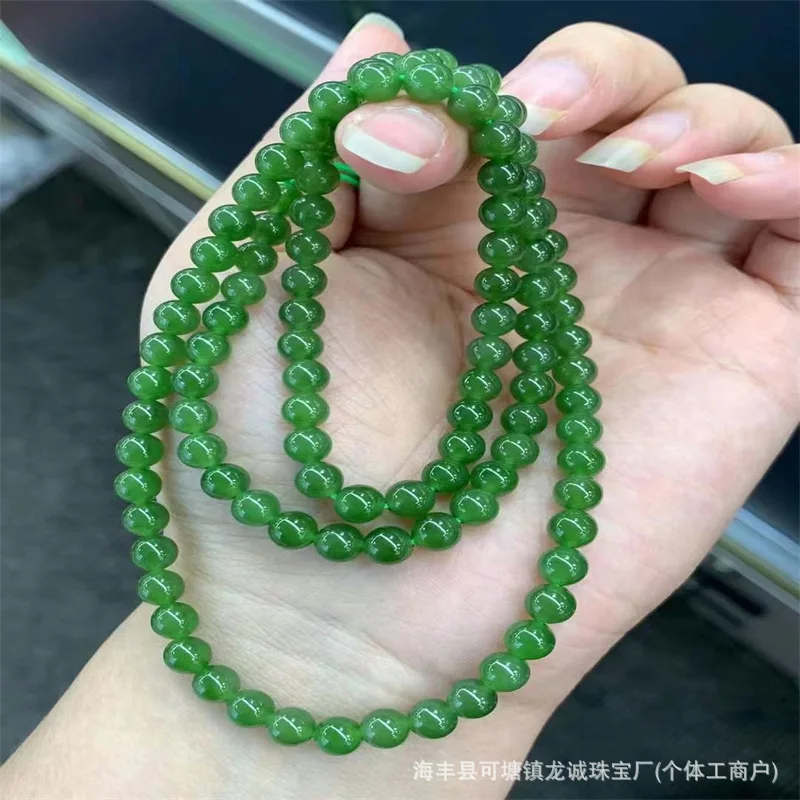 Factory Natural Hetian Jade Beads Bowl Feet without Black Bracelet Necklace