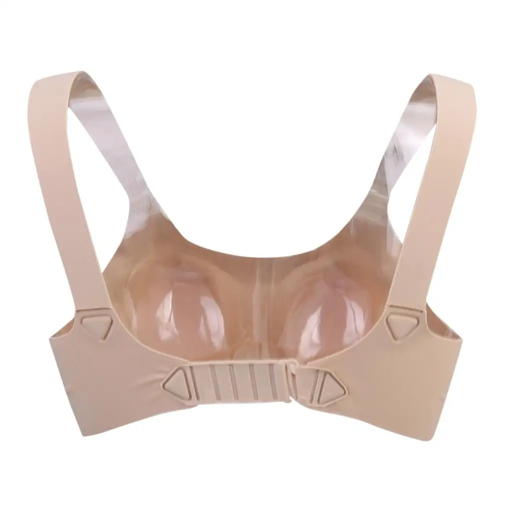 Silicone Pocket Bra Realistic Breast Forms Crossdresser Bra Adjustable Insert Prosthesis for Fancy Dress Play