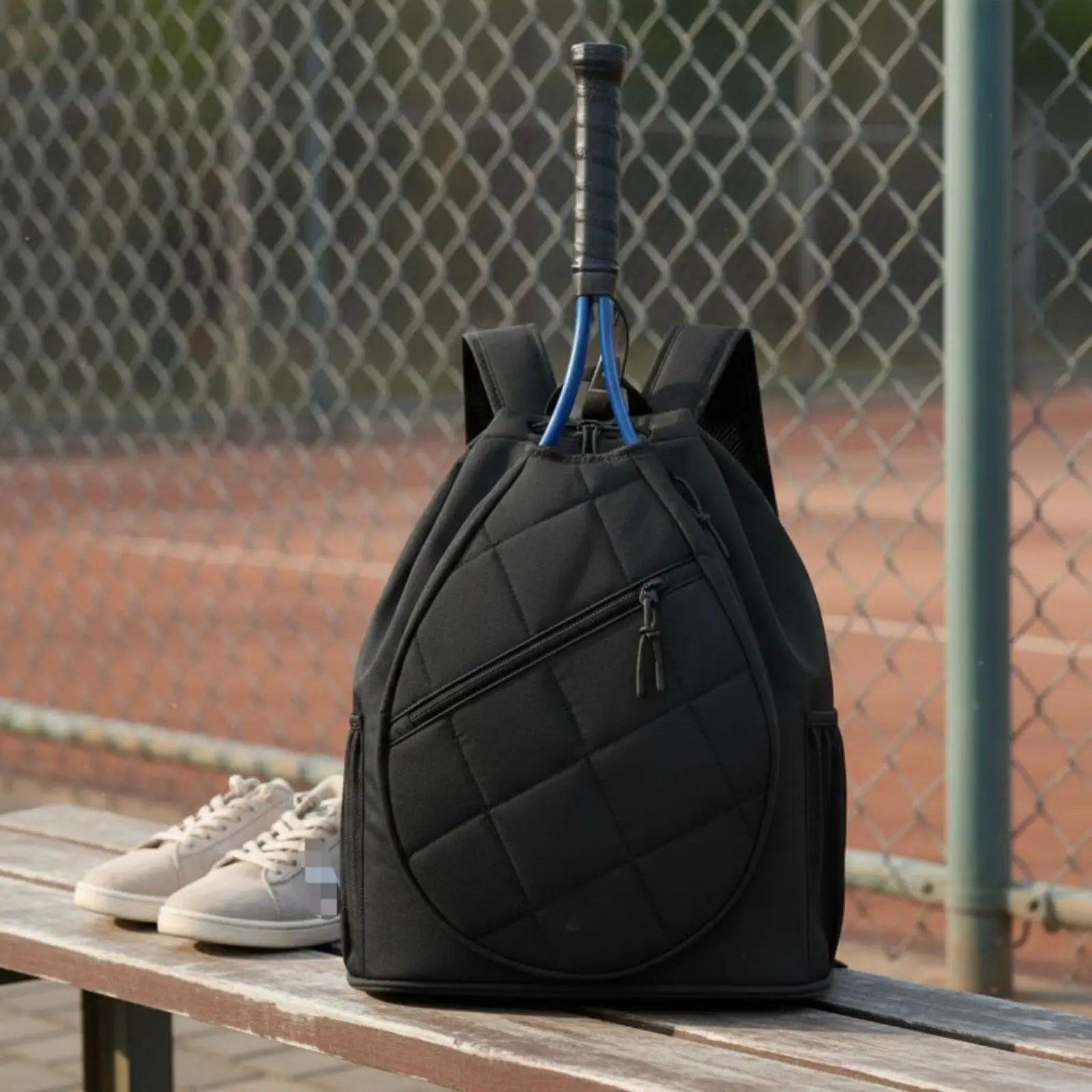 スポーツパドルバッグ-シューズコンパートメント-バドミントンラケットバッグ-アウトドア用-テニスバックパック-旅行用-ピンク