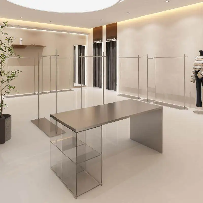 Clothing store Nakajima display table Stainless steel booth Acrylic water table Store middle shoe bag showcase