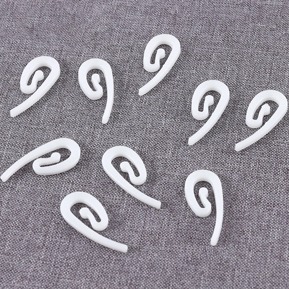 10/50/100pcs Hook White Plastic Nylon Curtain Hooks For  Attaching Curtain To Curtain Pole Ring Household Accessories