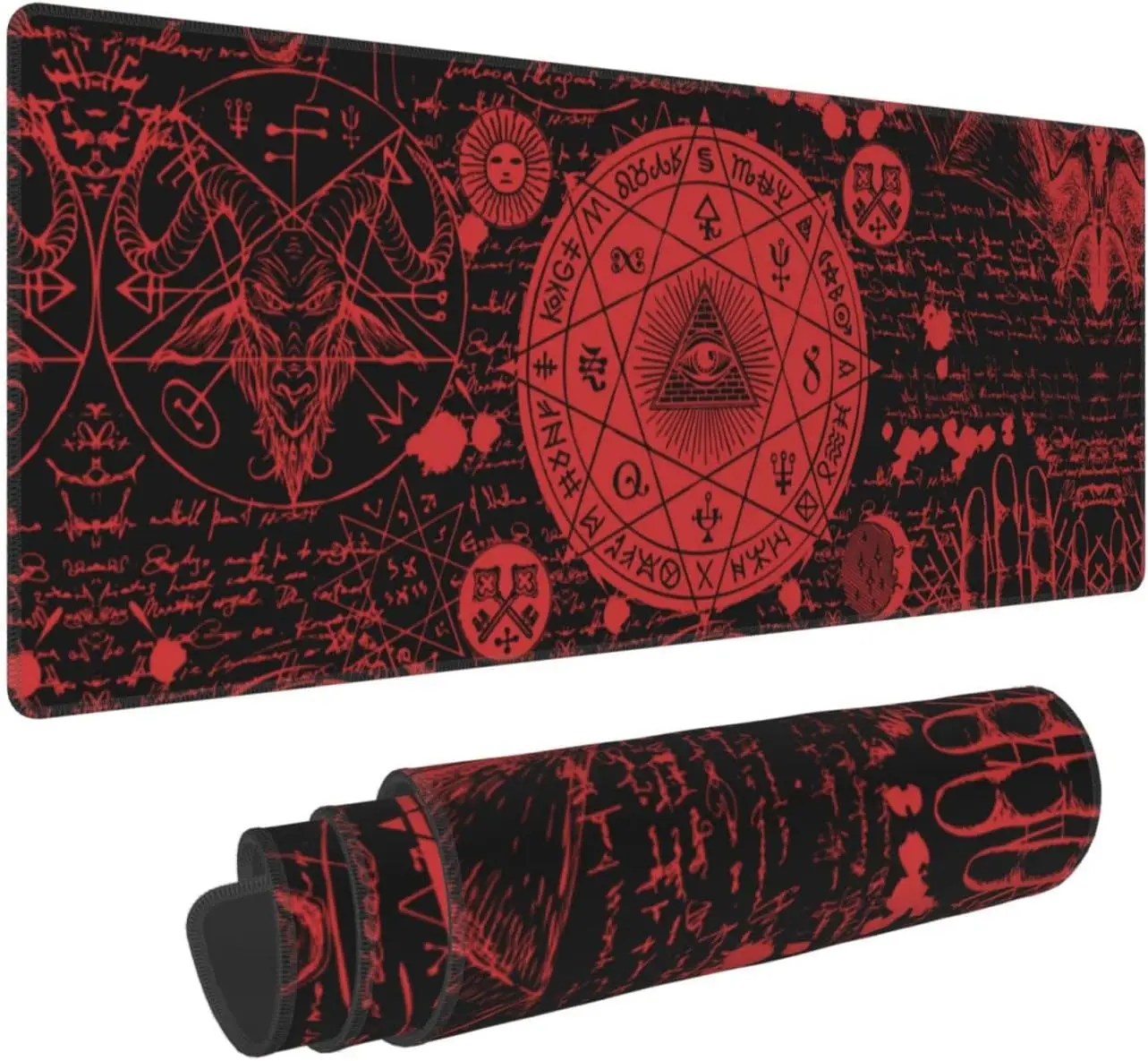 Alfombrilla de ratón extendida Vintage Gothic Alchemy: alfombrilla de escritorio extragrande XL con bordes cosidos, alfombrilla antideslizante para jugadores y oficina en casa