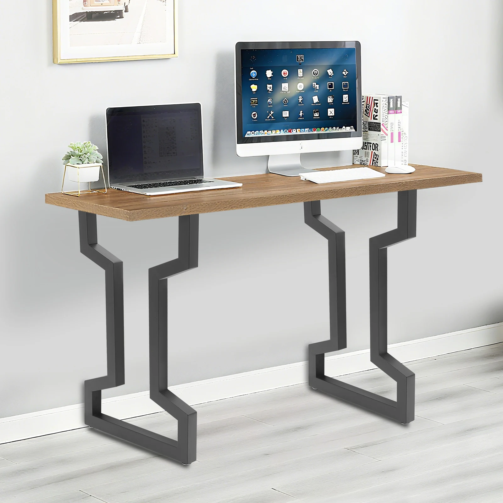 

2 PCS 28.5in Steel Table Legs,Black Table Leg Under-counter Mounted for Coffee Table Dining Table