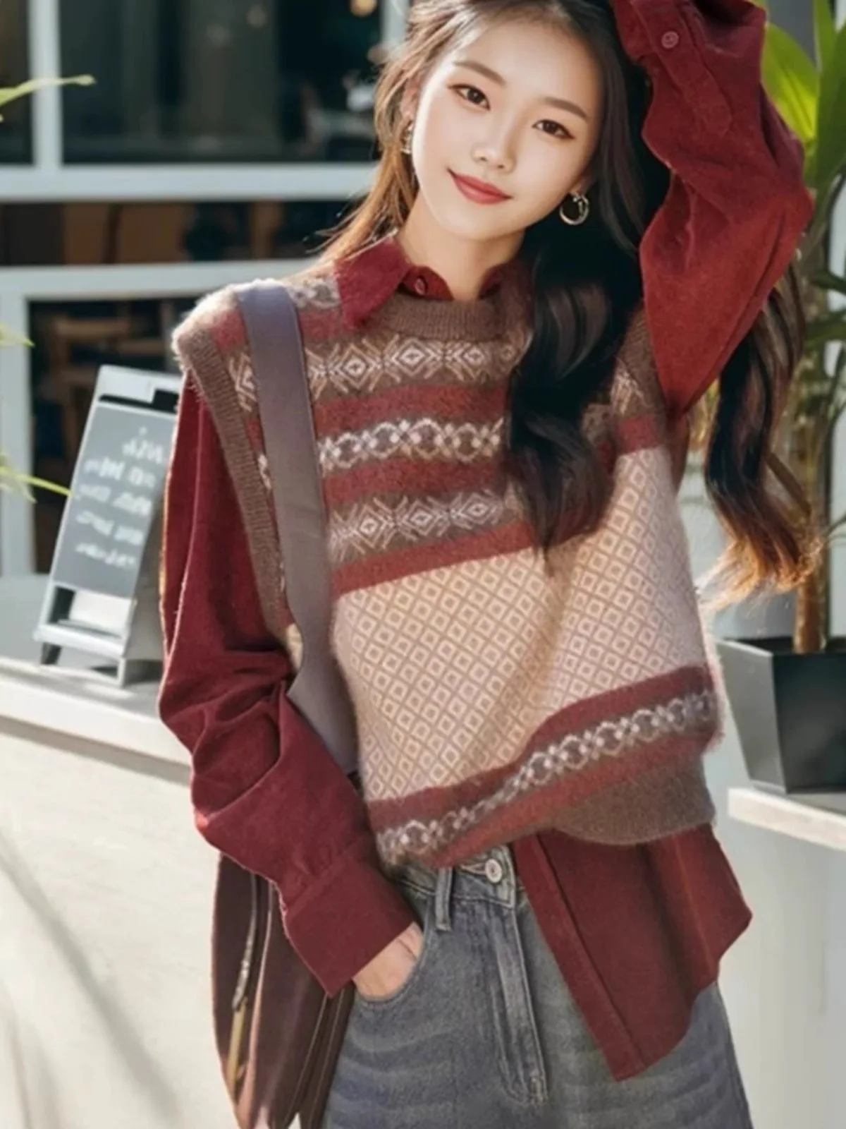 

Qingdao Brand Women's Knitted Wool Vest round Ne Rabbit Fur Vest Comfortable Warm Commute Sle Spring Faion Ladies' Jaet