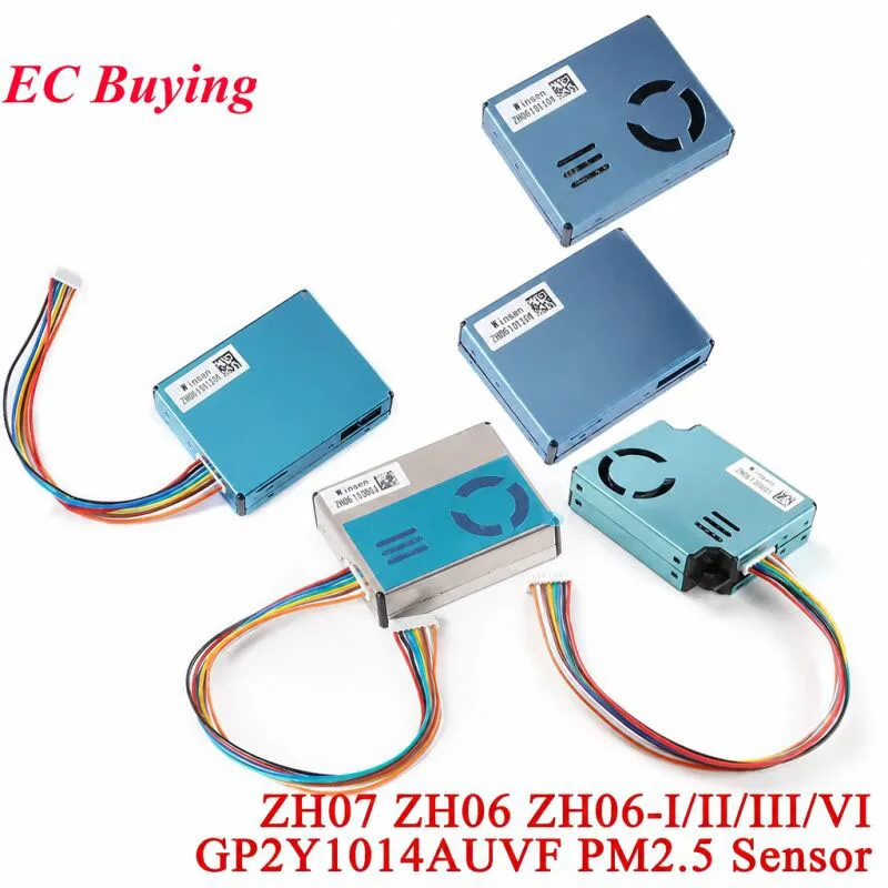 ZH07 ZH06 ZH06-I/II/III/VI PM2.5 Módulo de sensor de gas y polvo láser Puerto serie de detección de calidad del aire de alta precisión PWM GP2Y1014AUV