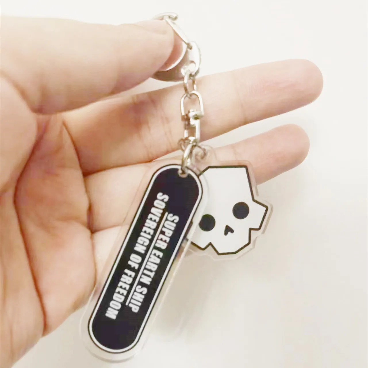 Game Hell Divers 2 Skull Key Ring Key Chain Gift For Gamer Super Earth Ship Sovereign Freedom