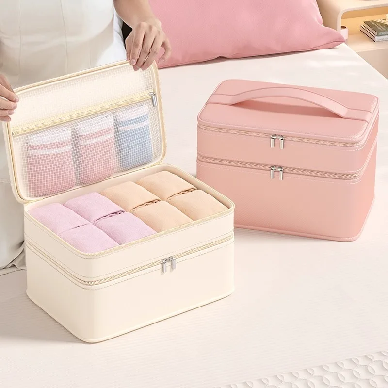 

Travel Storage Bag Multi-function Portable Double-layer Waterproof Underwear Socks Dry-wet Separation Sub-packaging Storage Box