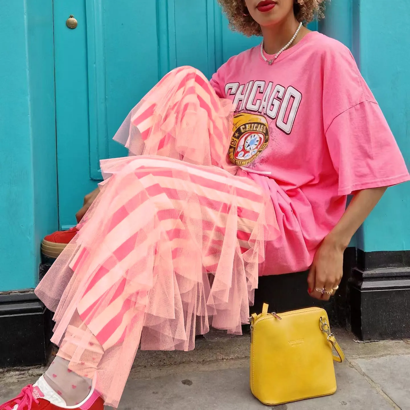 Women Trendy Cute Pants Casual Layered Mesh Ruffles Stripe Print Elastic Waist Trousers Y2K Vintage Streetwear Bottoms