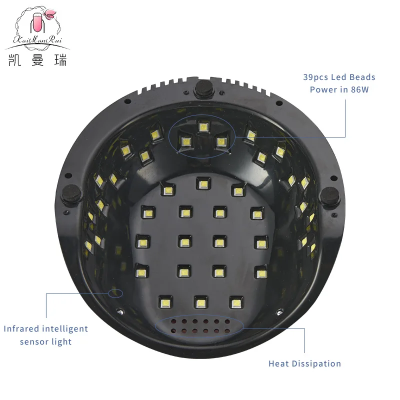 Luce per fototerapia per unghie transfrontaliera di vendita calda 86W con supporto per telefono cellulare luce per unghie uvled doppia sorgente luminosa per cottura delle unghie