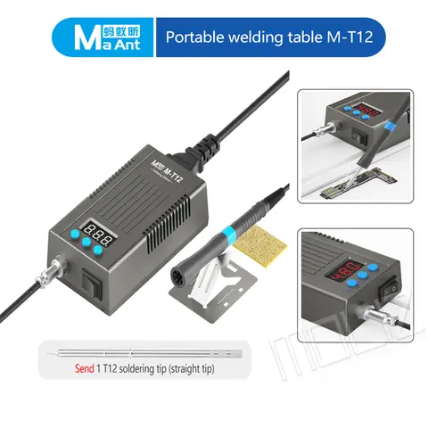 MaAnt M-T12 75W Soldering Iron Station T12 Portable Digital Display Constant Temperature Welding Tools For Phone Repairs