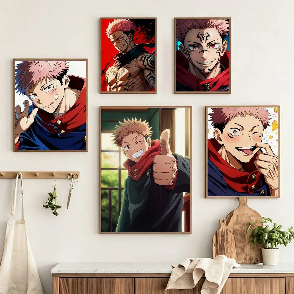 Yuji Itadori Ryomen Sukuna Poster HD Self Adhesive Waterproof Wall Art Ideal for Home Office Dorm Gift Customizable
