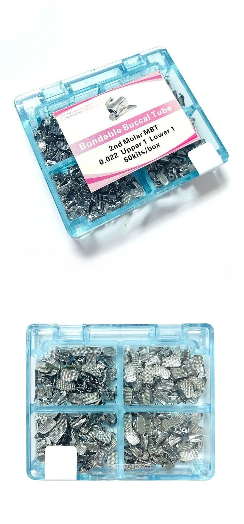 Dental Orthodontic Buccal Tubes (Roth/MBT, Mesh Base, Straight-Wire, Two-Piece) – Set of 50 (200 Pieces)