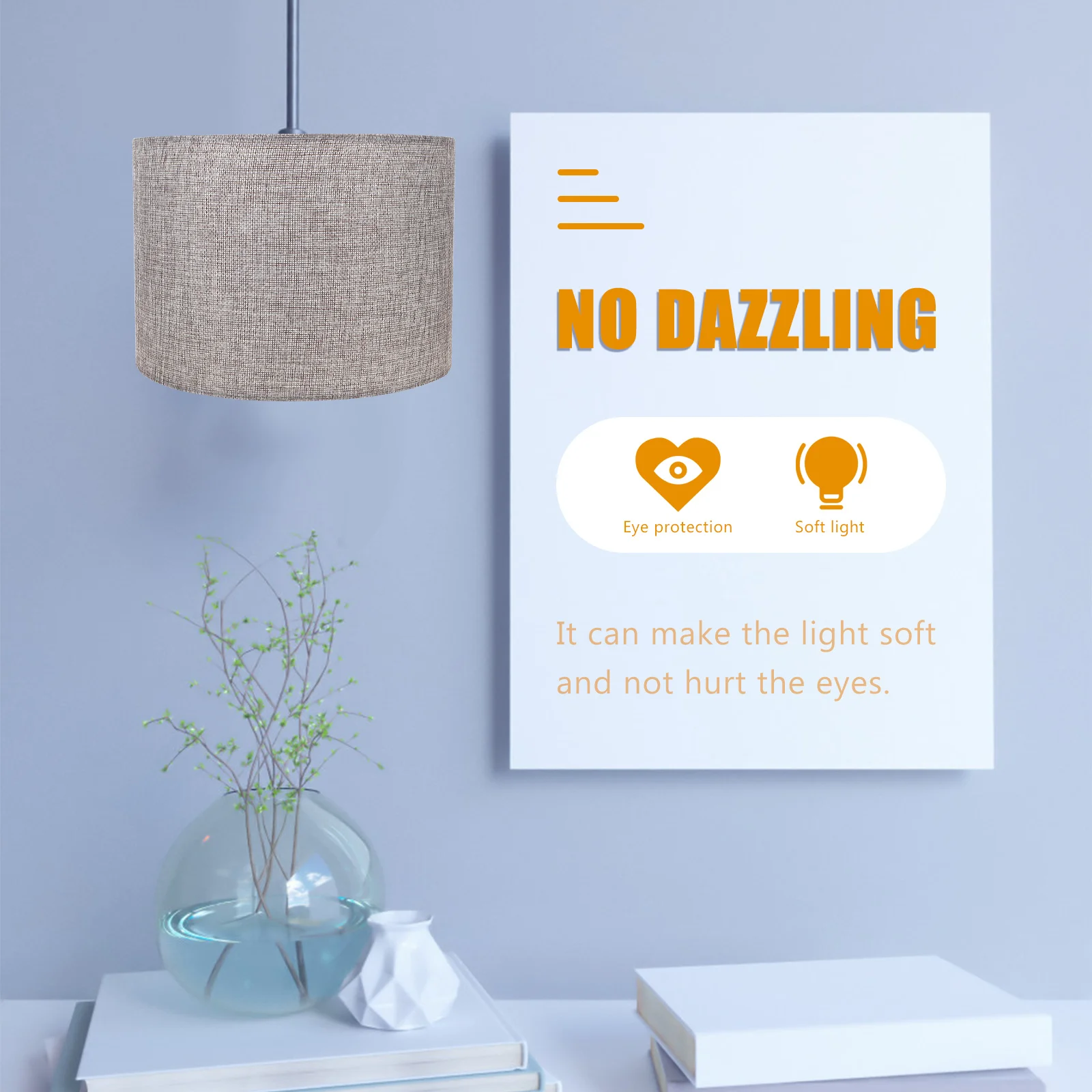 

Desk Lampshade Cylindrical Fabric Bedside Light Cover Rustic Replacement for Floor Lamp Lamp Shades Replacement Lampshade