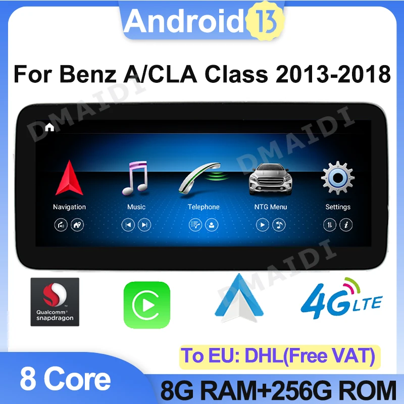 

Snapdragon Android 13 GPS Navigation For Mercedes Benz A Class-W176 CLA-C117 GLA-X156 Car Radio Multimedia Player Blue-tooth