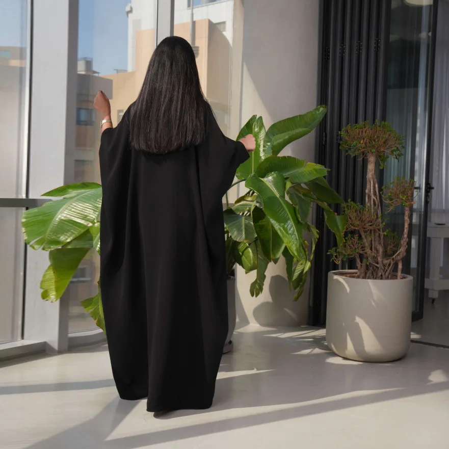 Abayas negras para mujer, vestido modesto musulmán, Ramadán, Dubai, Abaya abierta de lujo, Kebaya, Turquía, Kaftan Eid, Djellaba, Islam, bata Jalabiya