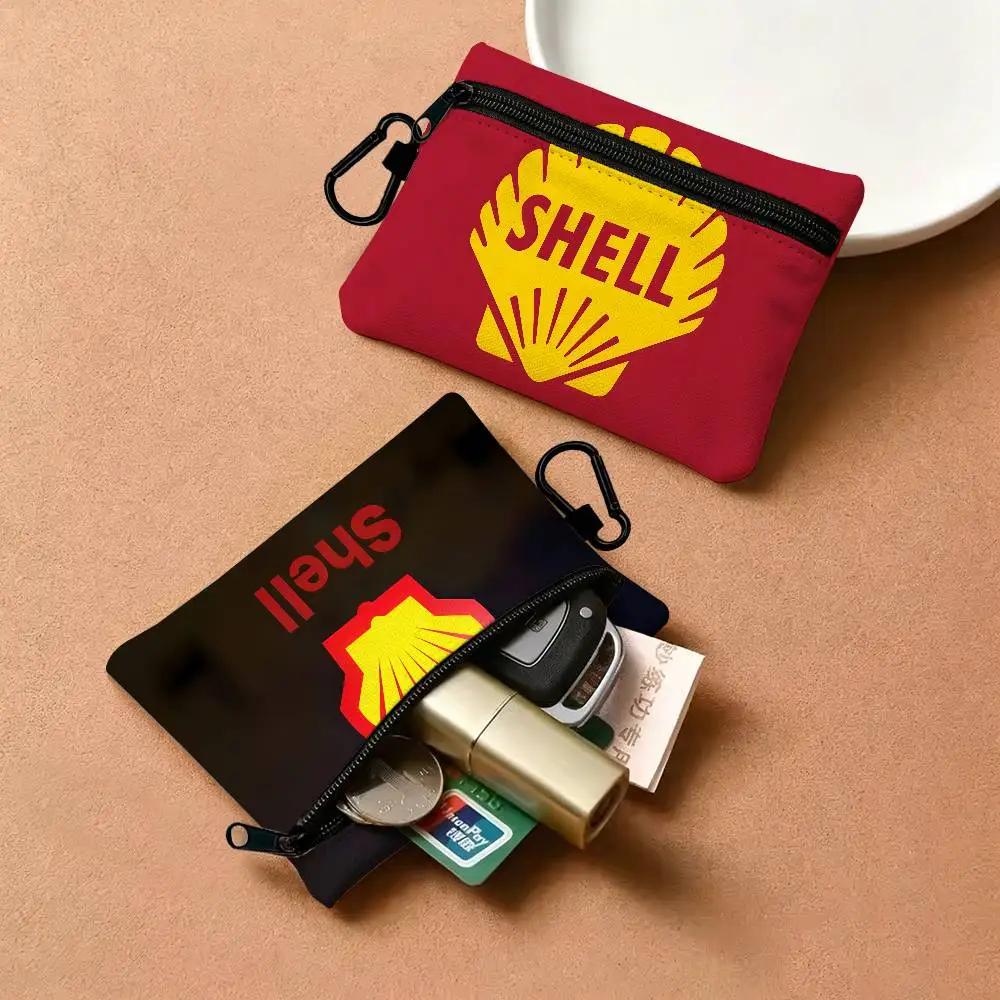 S-ShellS Portable Oxford Fabric Mini Wallet Carabiner Design Small Coin Bag For Cards Keys Earphones