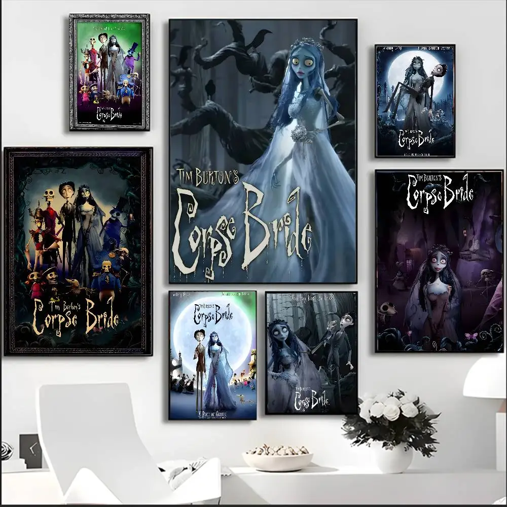 C-Corpse Bride Cartoon Poster Art With Prints Home bedroom living room decoration gift view 6