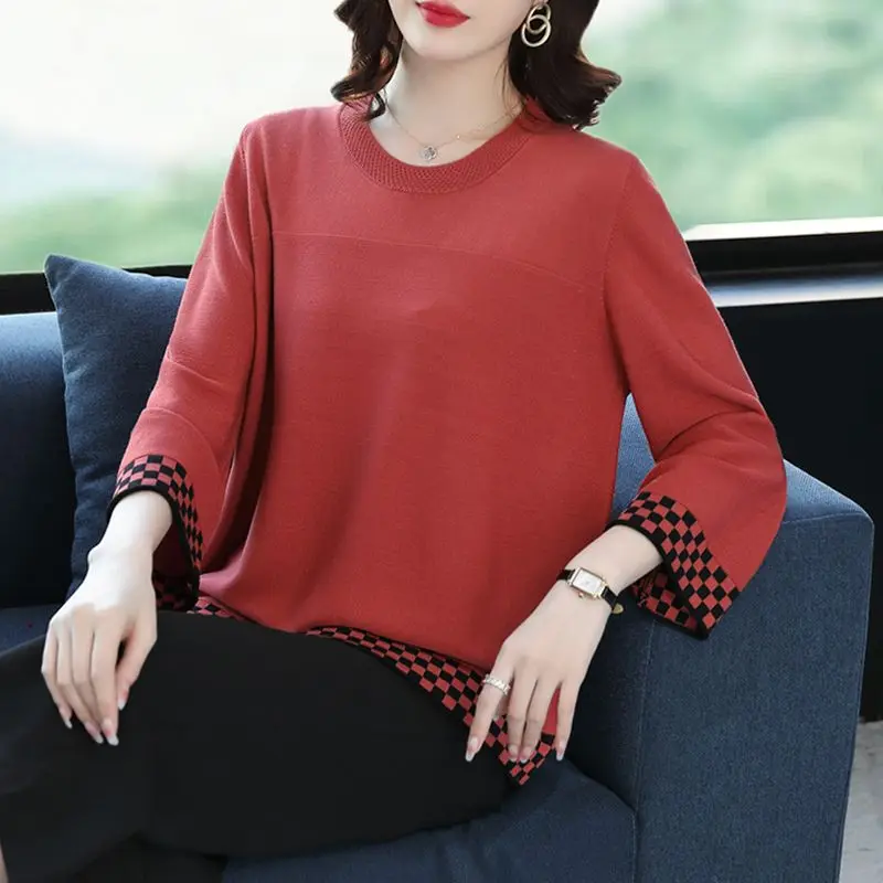 

Chubby Mom Outfit Summer New Ice Silk Top for Women with Seven Quarter Sleeves to Cover the Belly and a Base Shirt for Women