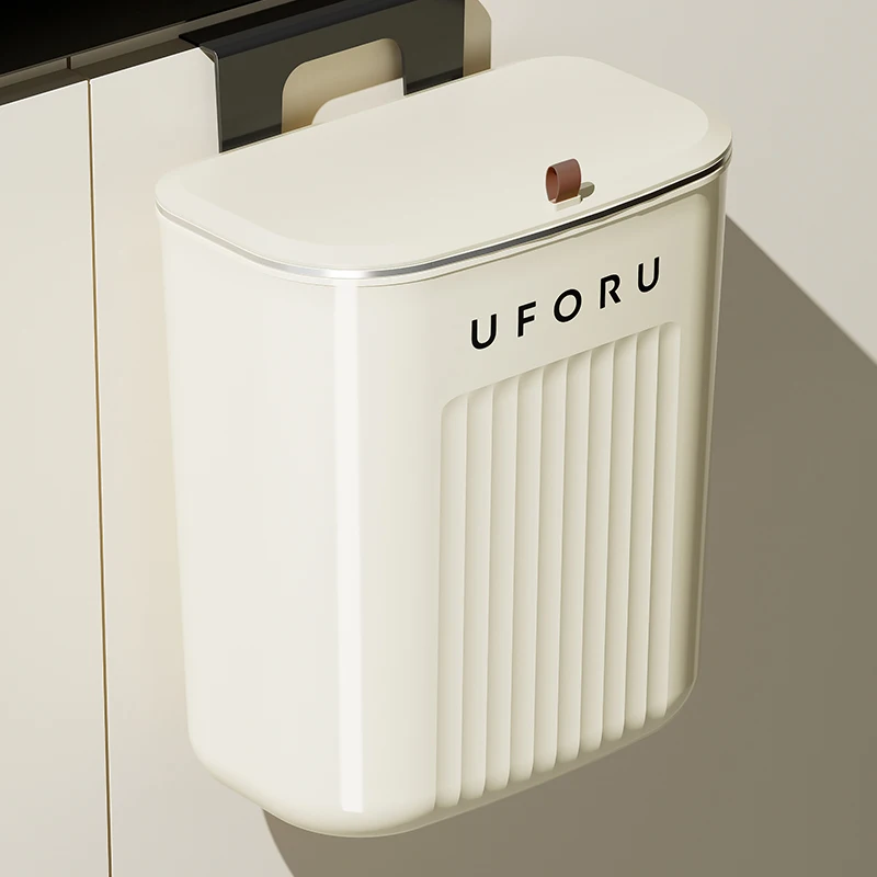 UFORU Wall-mounted kitchen trash can , with lid for garbage collection in the living room, bedroom, and bathroom.