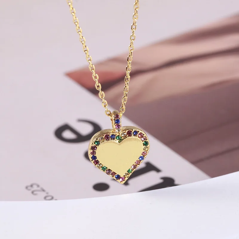 

KS Европейская и американская мода Простое маленькое свежее ожерелье в форме любви одинакового цвета в форме сердца для женщин