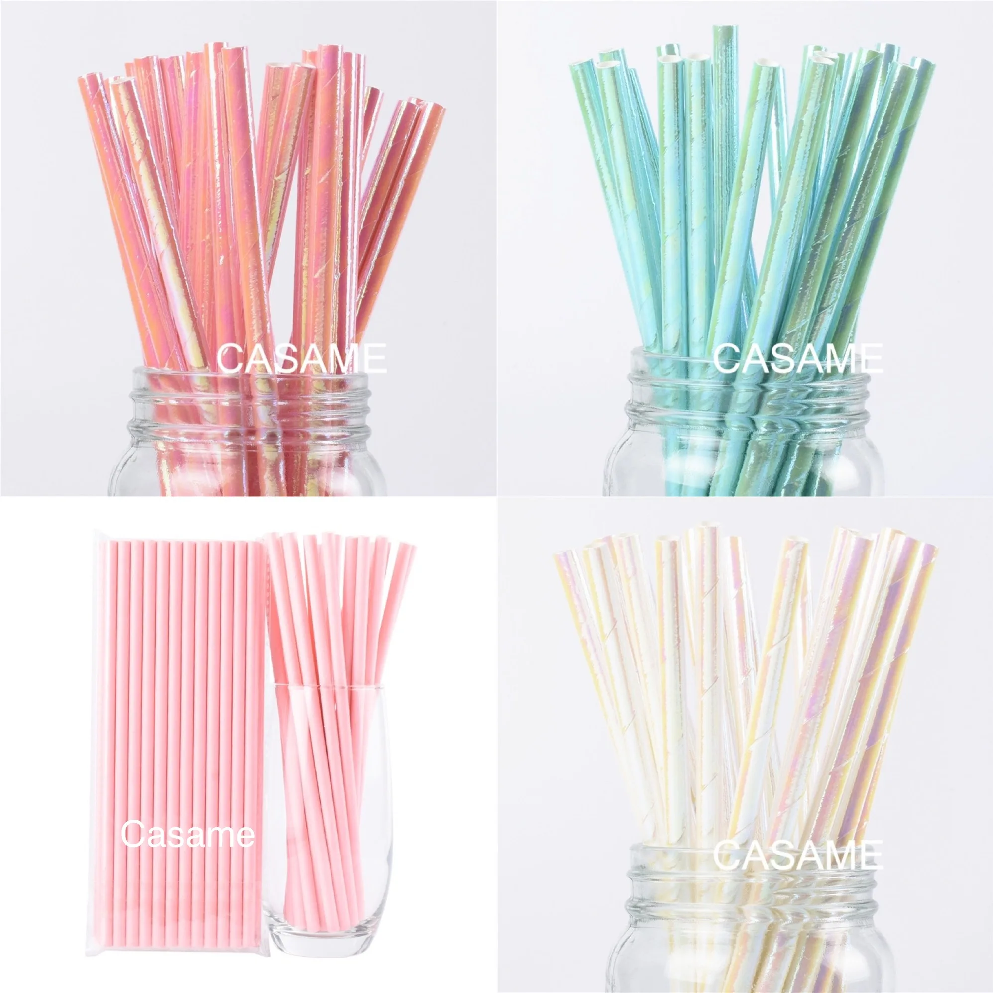 Lovely lridescent Straws carnaval Party Wedding Decoration Kids Birthday Baby Shower Christmas Frozen Supplies party