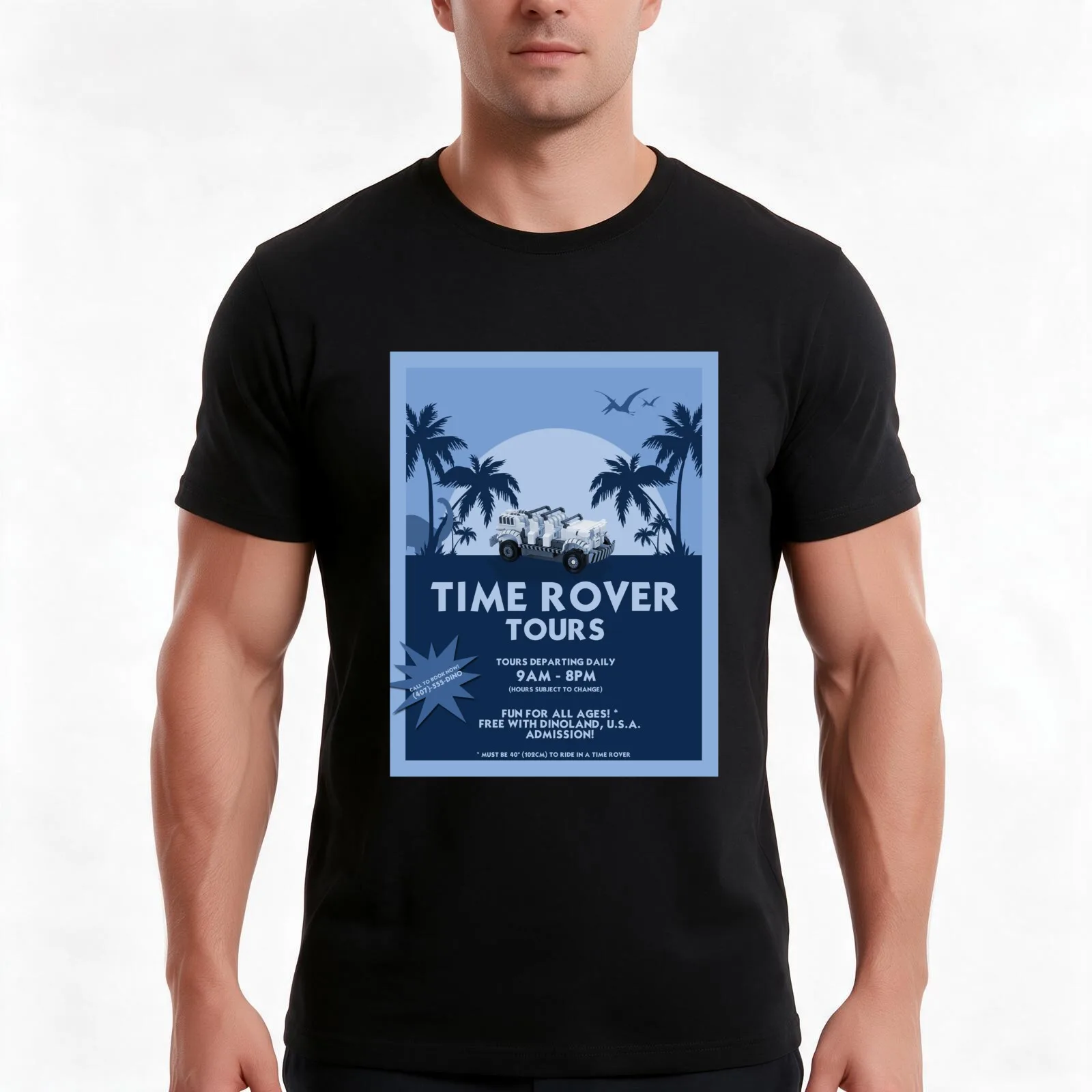 Time Rover Tours T-Shirt, Novelty Saying Tshirt, Soft Cotton Crew Neck Everyday Top