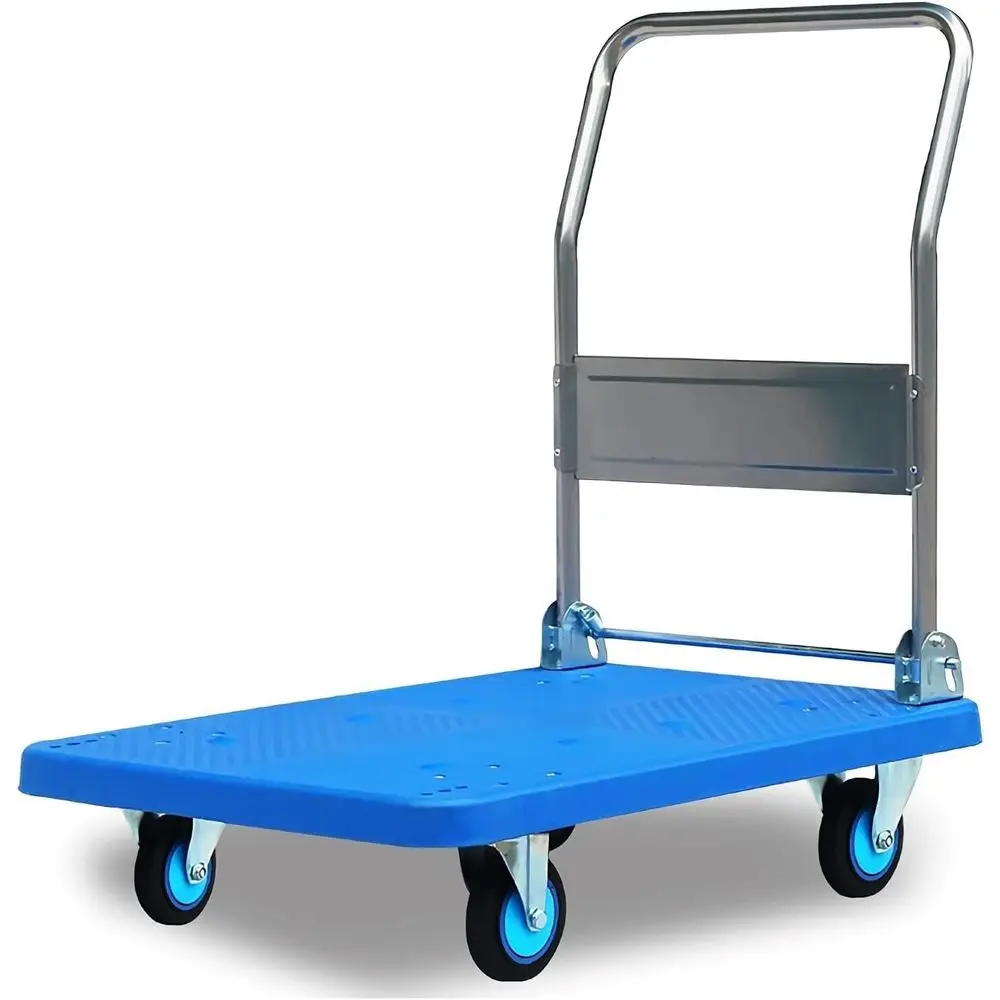 

Бесшумный колесный пластиковый грузовик на платформе со складной металлической ручкой для эффективного багажа и транспортировки книг